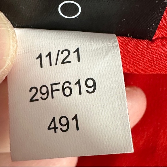 Sam Edelman red floral asymmetrical dress, size 6, flounce, elastic waist - Picture 10 of 11